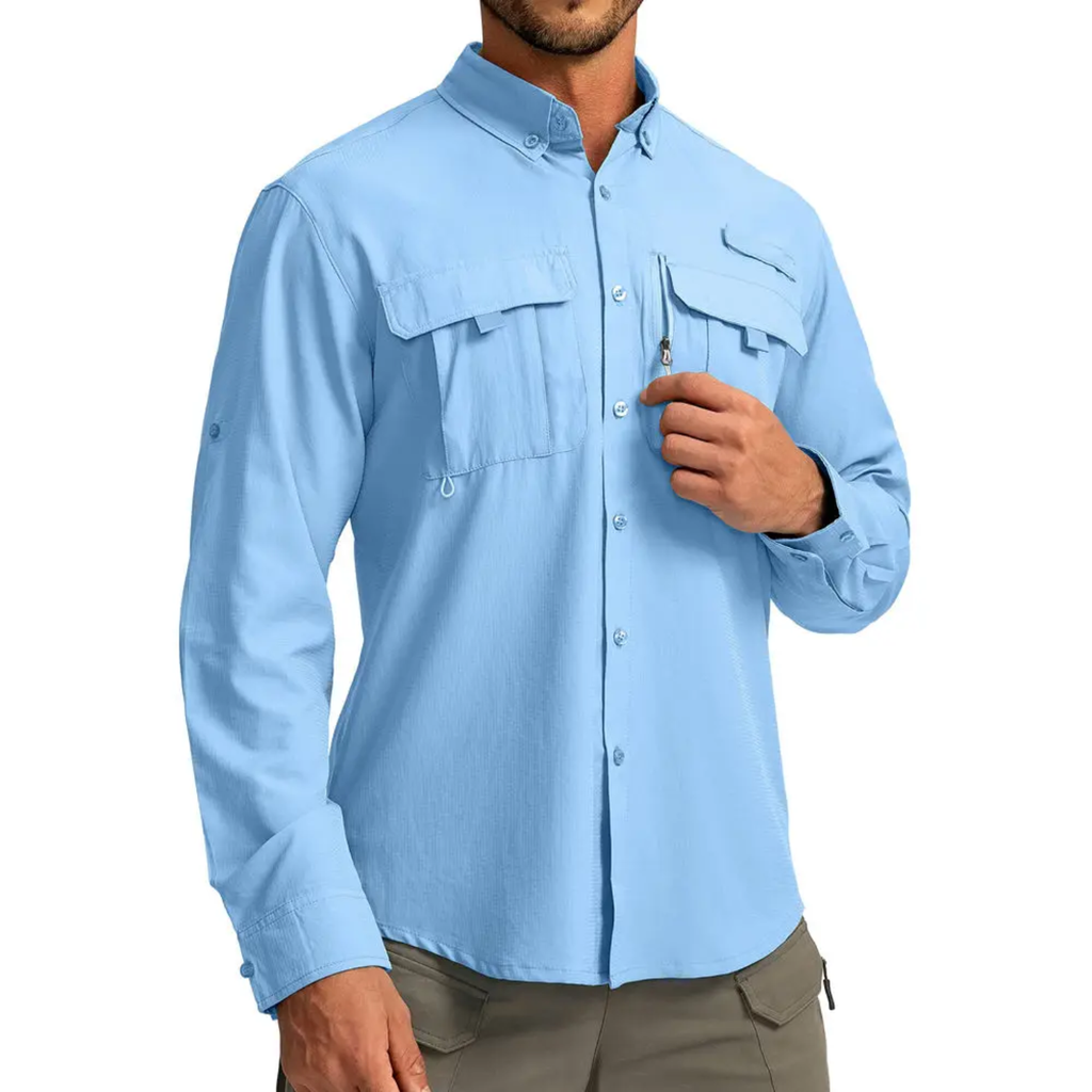 Camisa Outdoor color azul UPF 50+